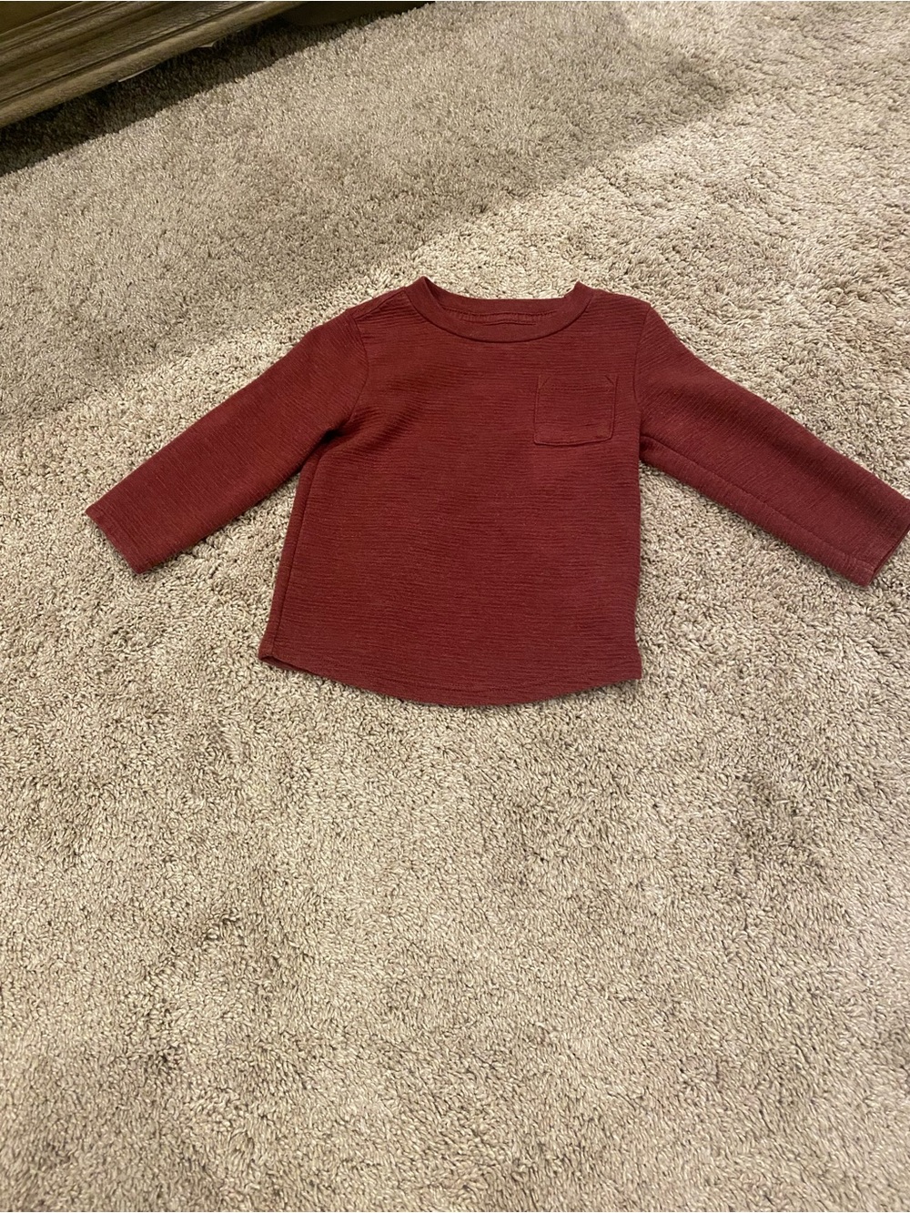 Cat & Jack Long-Sleeve Pocket Tee in Maroon